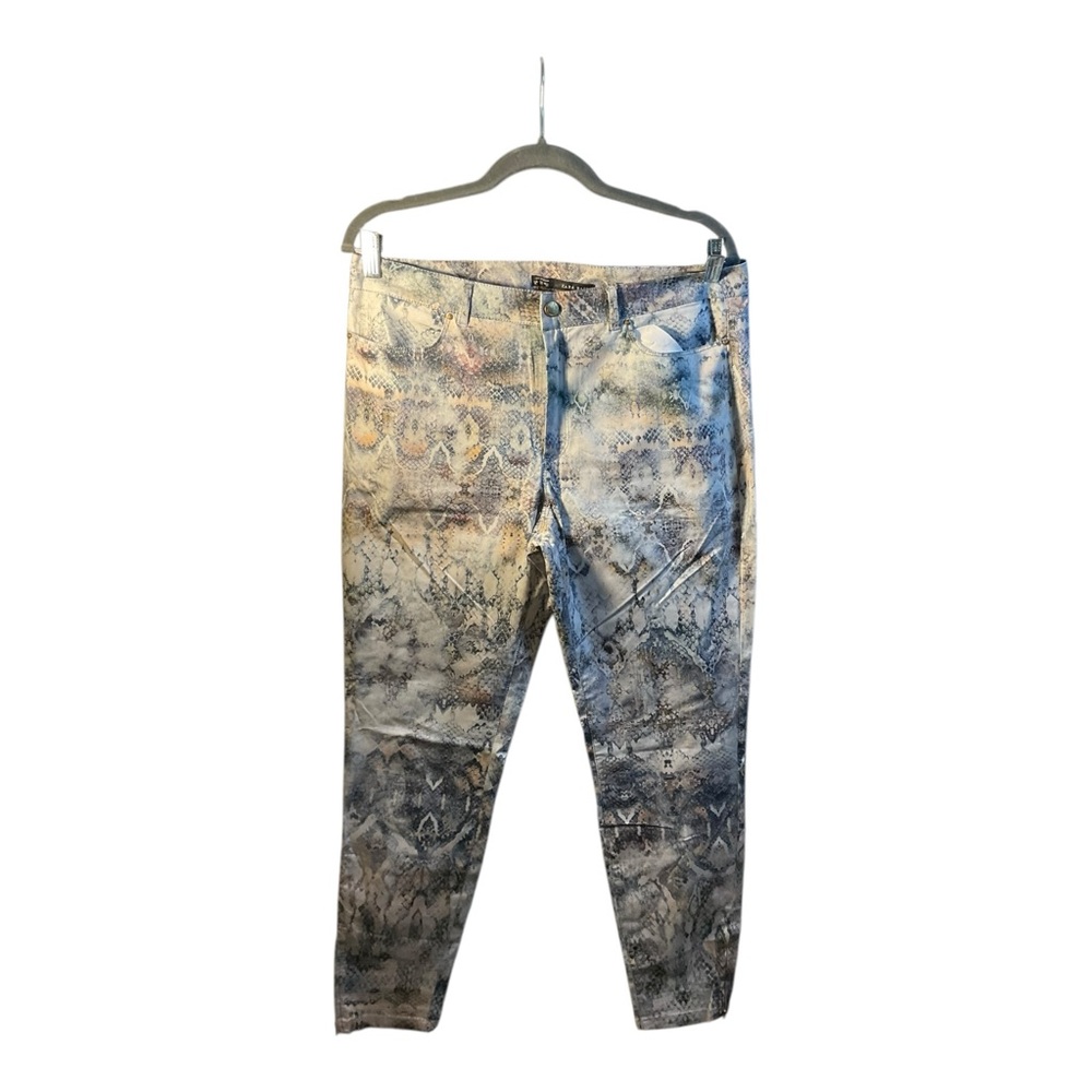 Zara Basic Women’s Snakeskin Print Skinny  Moto Ankle Zip Pants Size Size XL